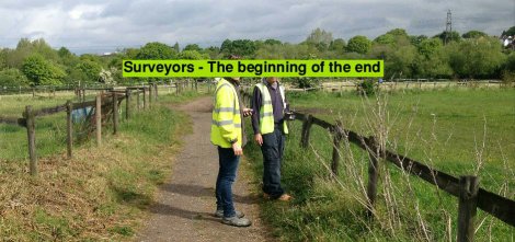 Surveyors at Chapel Green in May 2017