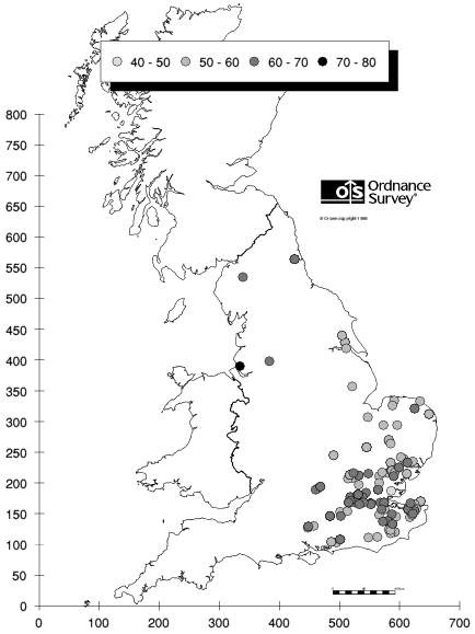 Geographic spread of thickness