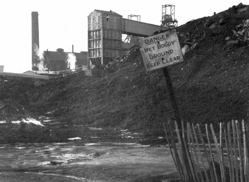 Close up with spoil heap
