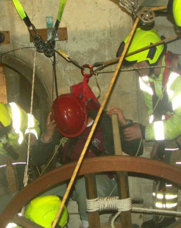 Transferring the casualty over a bell