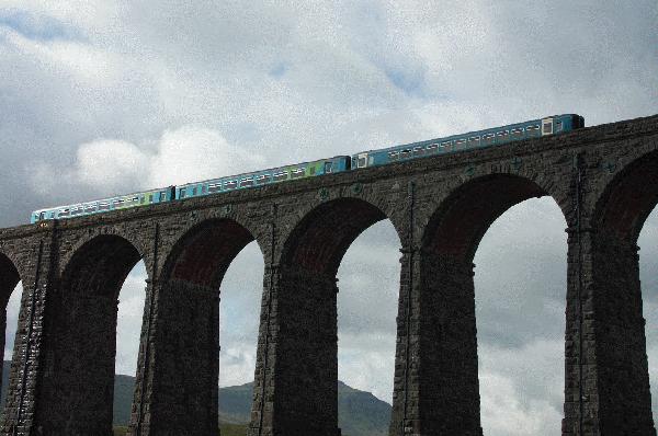 Service train on Ribblehead Viaduct